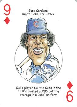 2008 Hero Decks Chicago Cubs Baseball Heroes Playing Cards #9♦️ Jose Cardenal Front