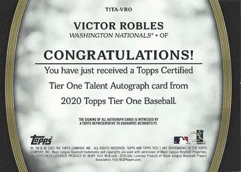 2020 Topps Tier One - Tier One Talent Autographs #T1TA-VRO Victor Robles Back