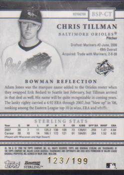 2008 Bowman Sterling - Prospects Refractors #BSP-CT Chris Tillman Back