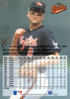 1993 Flair #157 Cal Ripken, Jr. Back