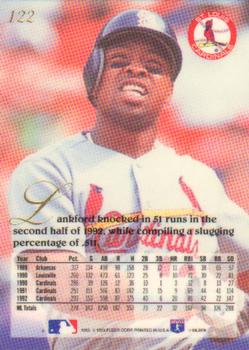 1993 Flair #122 Ray Lankford Back