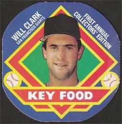 1988 Key Food Iced Tea Discs #10 Will Clark Front
