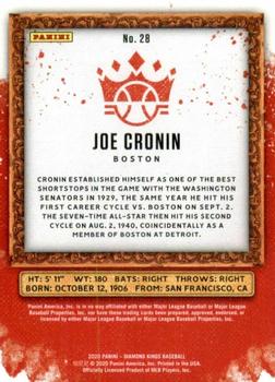 2020 Panini Diamond Kings - Framed Red #28 Joe Cronin Back