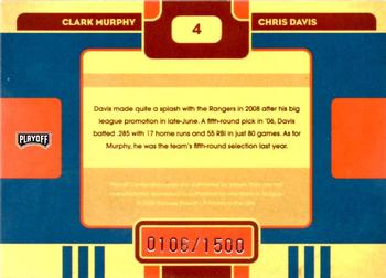 2008 Playoff Contenders - Draft Class #4 Clark Murphy / Chris Davis Back