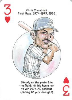 2008 Hero Decks New York Yankees Baseball Heroes Playing Cards (4th Edition) #3♥ Chris Chambliss Front