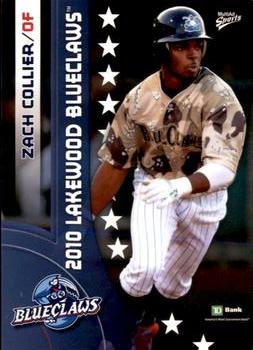 2010 MultiAd Lakewood BlueClaws SGA #6 Zach Collier Front