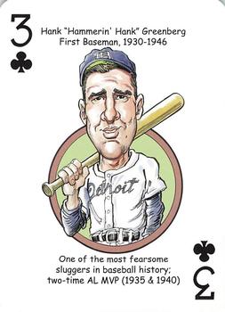 2013 Hero Decks Detroit Tigers Baseball Heroes Playing Cards #3♣ Hank Greenberg Front
