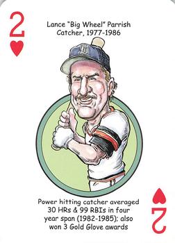 2013 Hero Decks Detroit Tigers Baseball Heroes Playing Cards #2♥ Lance Parrish Front