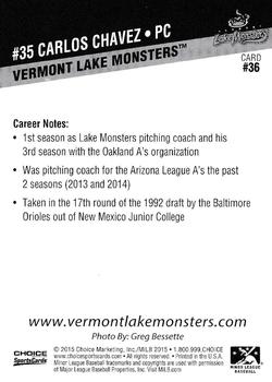 2015 Choice Vermont Lake Monsters #36 Carlos Chavez Back