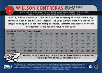 2020 Topps Big League - Orange #9 Willson Contreras Back