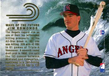 1993 Flair - Wave of the Future #4 Jim Edmonds Back