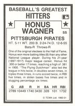 1982 TCMA Baseball's Greatest Hitters (White Back) #31 Honus Wagner Back