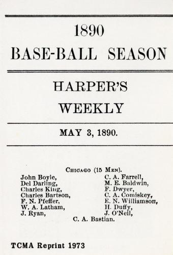 1973 TCMA 1890 Harper's Weekly Base-Ball Season of 1890 #NNO Arlie Latham Back