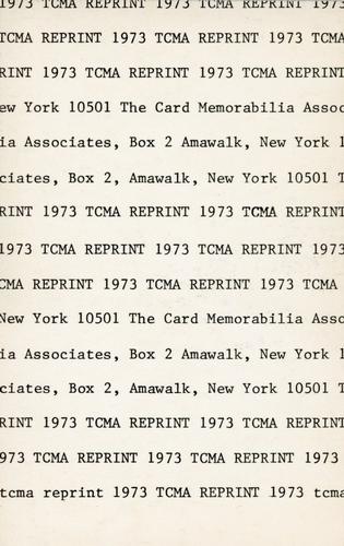 1973 TCMA 1922 Exhibits (reprint) #NNO Joe Oeschger Back