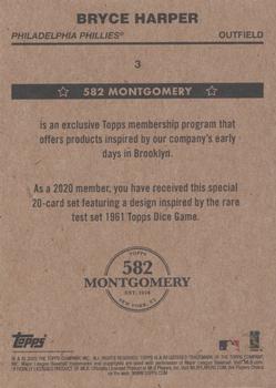 2019-20 Topps 582 Montgomery Club Set 4 #3 Bryce Harper Back