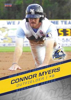 2018 Choice Myrtle Beach Pelicans #18 Connor Myers Front