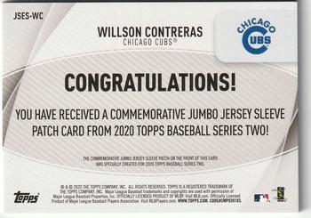 2020 Topps - Jumbo Special Event Jersey Sleeve Patch #JSES-WC Willson Contreras Back