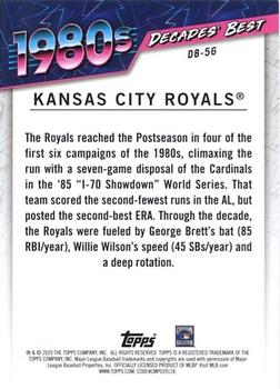 2020 Topps - Decades' Best (Series Two) #DB-56 Kansas City Royals Back