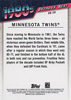 2020 Topps - Decades' Best (Series Two) #DB-59 Minnesota Twins Back
