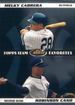 2008 Finest - Topps Team Favorites Dual #DTF-CC Melky Cabrera / Robinson Cano Front