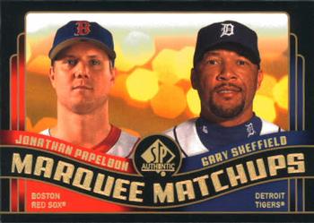 2008 SP Authentic - Marquee Matchups #MM-7 Jonathan Papelbon / Gary Sheffield Front