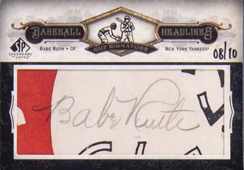 2008 SP Legendary Cuts - Baseball Headlines Cut Signatures #LC-BR Babe Ruth Front