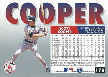 1993 Fleer #178 Scott Cooper Back