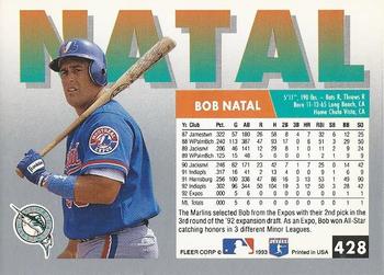 1993 Fleer #428 Bob Natal Back
