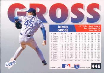1993 Fleer #448 Kevin Gross Back