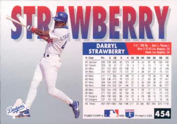 1993 Fleer #454 Darryl Strawberry Back