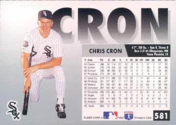 1993 Fleer #581 Chris Cron Back