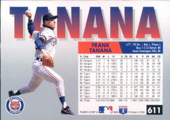 1993 Fleer #611 Frank Tanana Back