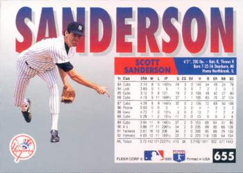1993 Fleer #655 Scott Sanderson Back