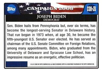 2008 Topps - Campaign 2008 Gold #C08-JB Joseph Biden Back