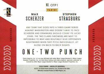 2020 Panini Absolute - One Two Punch #OTP1 Max Scherzer / Stephen Strasburg Back