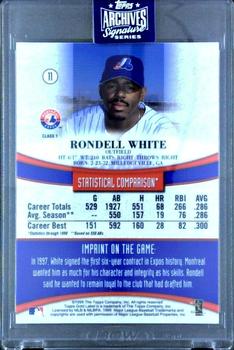 2020 Topps Archives Signature Series Retired Player Edition - Rondell White #11 Rondell White Back