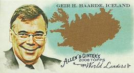 2008 Topps Allen & Ginter - Mini World Leaders #WL18 Geir H. Haarde Front