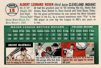 1954 Topps Sports Illustrated #15 Al Rosen Back