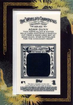 2008 Topps Allen & Ginter - Relics #AGR-AD2 Adam Dunn Back