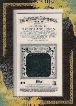 2008 Topps Allen & Ginter - Relics #AGR-GA Garret Anderson Back