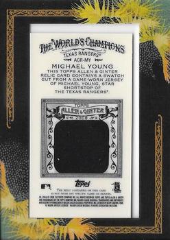 2008 Topps Allen & Ginter - Relics #AGR-MY Michael Young Back