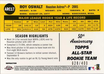 2008 Topps Chrome - 50th Anniversary All Rookie Team Refractors #ARC17 Roy Oswalt Back