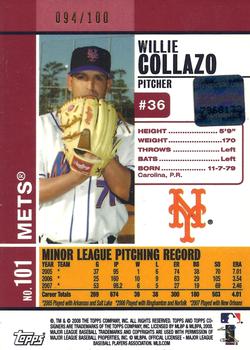 2008 Topps Co-Signers - Hyper Plaid Red #101 Willie Collazo Back