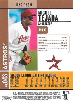 2008 Topps Co-Signers - Silver Bronze #043 Miguel Tejada Back