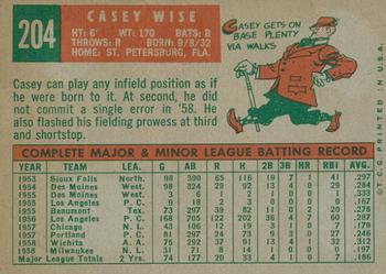 2008 Topps Heritage - 50th Anniversary Buybacks #204 Casey Wise Back