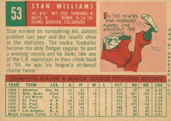 2008 Topps Heritage - 50th Anniversary Buybacks #53 Stan Williams Back