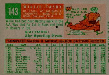 2008 Topps Heritage - 50th Anniversary Buybacks #143 Willie Tasby Back