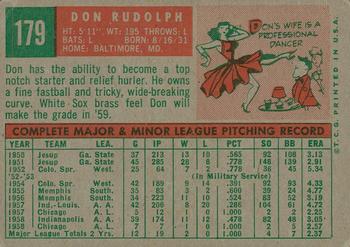 2008 Topps Heritage - 50th Anniversary Buybacks #179 Don Rudolph Back