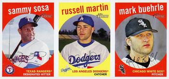 2008 Topps Heritage - Advertising Panels #NNO Sammy Sosa / Russell Martin / Mark Buehrle Front