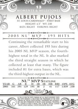 2008 Topps Moments & Milestones - Black #13-75 Albert Pujols Back